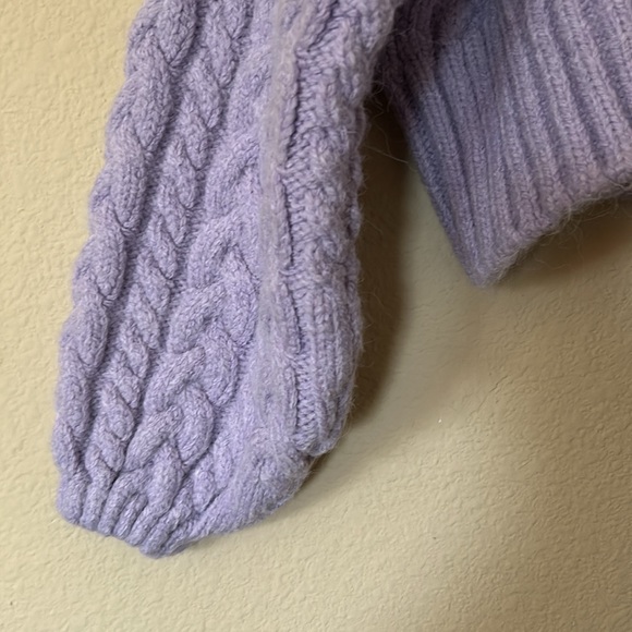 NWT Zara Purple Rhinestone Button Cable Knit Cardigan Sweater Medium - Picture 8 of 11